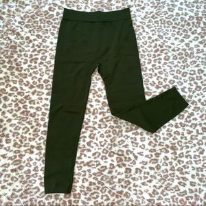 Green Fleece Lined Leggings
